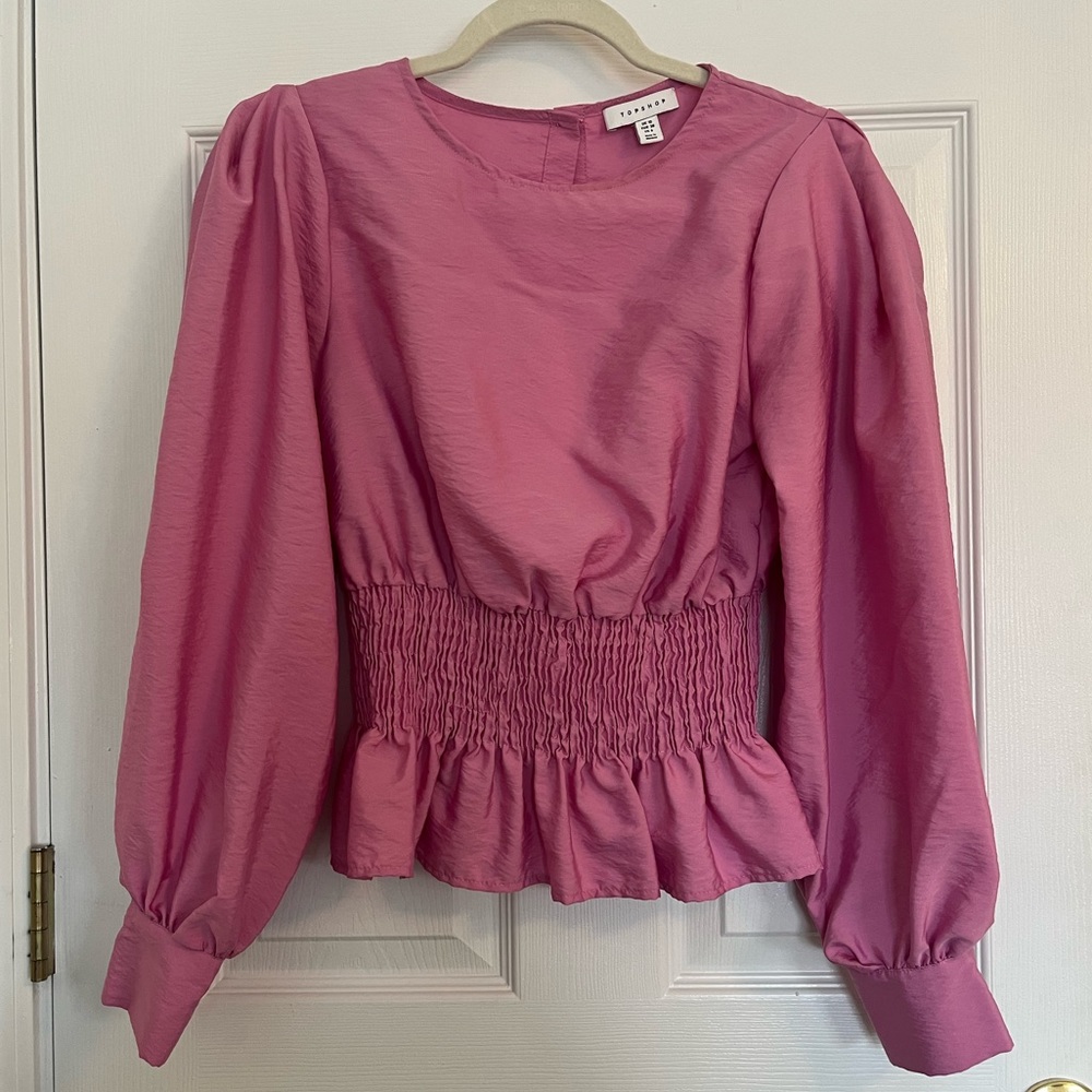 Top Shop pink Long Sleeve Blouse